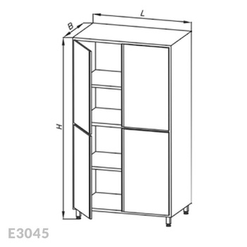 Szafa magazynowa dzielona Egaz E3045 1800x800x500 mm
