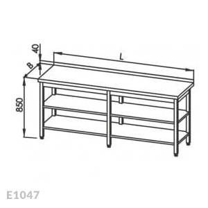 Stół roboczy z dwiema półkami Egaz E1047 1700x600 mm