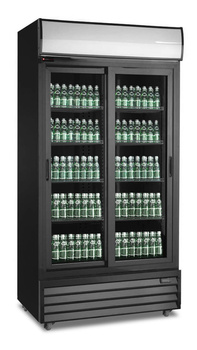 Szafa chłodnicza przeszklona RQ801SL-BLACK | 800l | drzwi przesuwne | czarna (SD801SL)