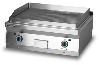 Grill płytowy elektryczny - płyta ryflowana