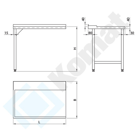 Stół wyładowczy do zmywarki 1100 mm KST-154