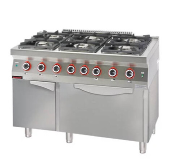 Kuchnia gazowa z piekarnikiem elektrycznym na szafce z drzwiami 700.KG-6/PE-1T/SD