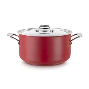 Garnek na indukcję  9,5 l, stal nierdzewna, czerwony