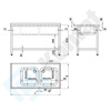 Stół ze zlewem dwukomorowym i półką 1100x600 mm KST-122