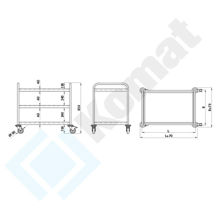 Wózek kelnerski KWT-403 800x500 mm