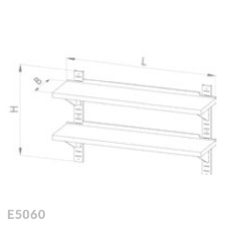 Półka wisząca przestawna podwójna Egaz E5060 1900x400 mm