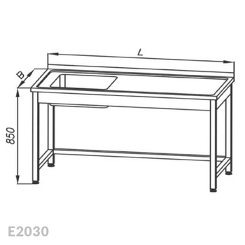 Stół ze zlewem 1-komorowym Egaz E2030 1200x700x850 mm