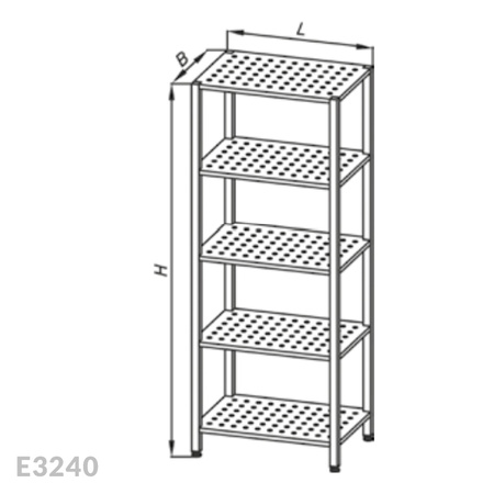 Regał nierdzewny Egaz E3240 1200x600x2000 mm