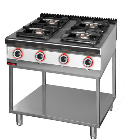 Kuchnia gazowa 4 palnikowa 900.KG-4.T 1x4,5kW+ 1x7,5kW + 2x9,0 kW na podstawie szkieletowej