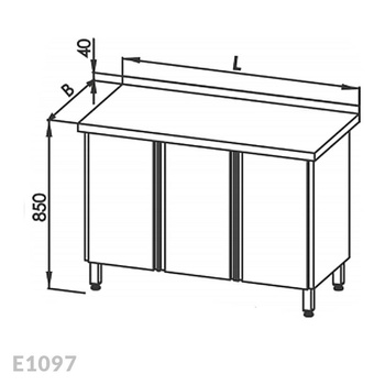 Stół roboczy 3 drzwi uchylne Egaz E1097 1200x700 mm