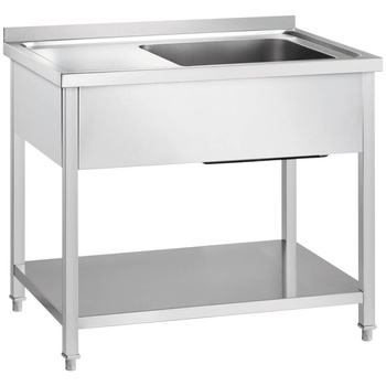 Stół ze zlewem 1-kom.(L) i miejscem na lodówkę lub zmywarkę 1200x700x900 mm skręcany