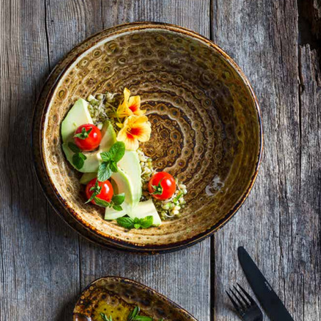 COWRY YELLOW TALERZ PŁASKI ŚR. 170 MM