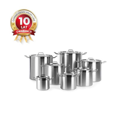 Garnek z pokrywą, 10 l, śr. 24 cm, nierdzewny Hendi Profi Line 832400