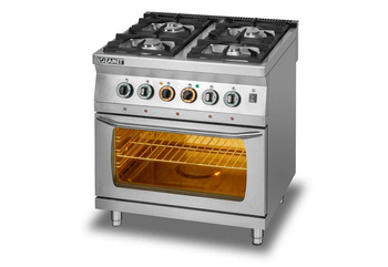 Kuchnia gazowa 4-palnikowa z piekarnikiem elektrycznym GN2/1