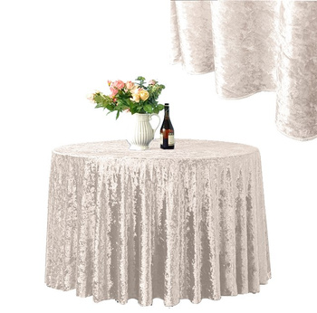 Obrus okrągły aksamitny Fi340cm Velvet beżowy