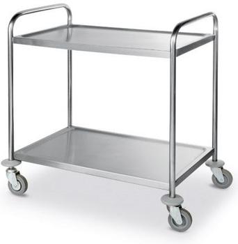 Wózek kelnerski 2-półkowy, nierdzewny, składany, Hendi 810002