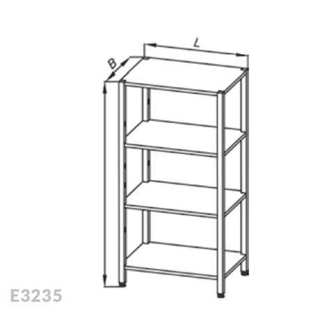 Regał nierdzewny Egaz E3235 700x700x1800 mm