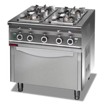 Kuchnia gazowa z piekarnikiem elektrycznym 1x2,5kW + 3x3,5kW + 3,5 kW (piekarnik) 000.KG-4s/PE-1T