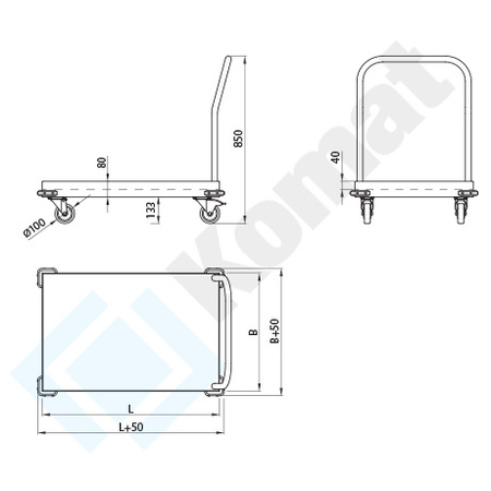 Wózek transportowy KWT-401 700x500 mm