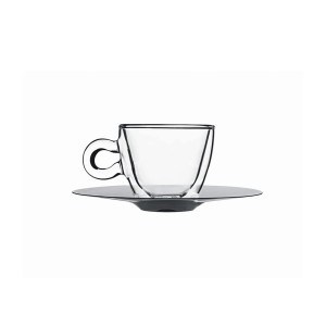 THERMIC GLASS Komplet 2 szt. filiżanek do espresso ze spodkami 65 ml/2