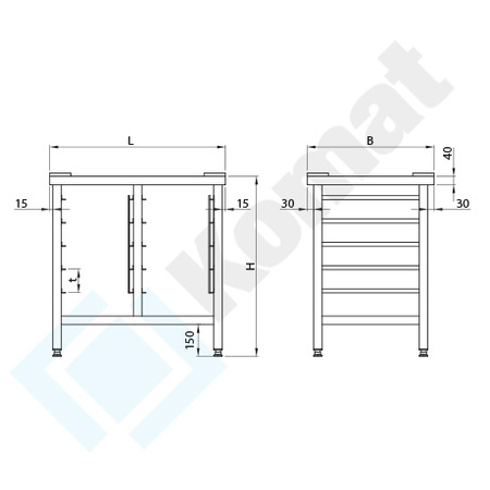 Podstawa pod piec 890x660x850 mm KFT-187