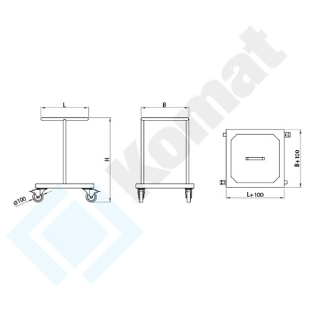 Stojak jezdny na worek na odpadki 450x450 mm KKT-454