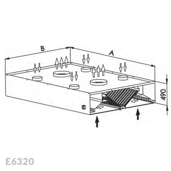 Okap centralny indukcyjny Egaz E6320 1900x2000 mm