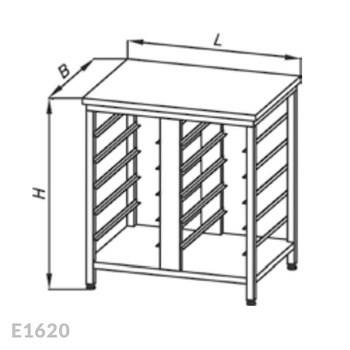 Podstawa otwarta pod piec z blatem Egaz E1620 910x720x850 mm