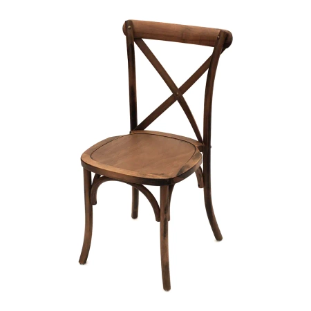 Krzesło rustykalne Boho drewniane - naturalny ciemny