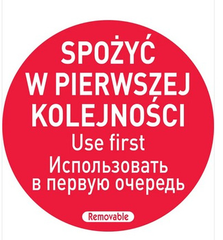 Naklejka Food Safety "Spożyć w pierwszej kolejności" Hendi 850152