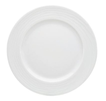 Talerz płytki z reliefem i szerokim rantem 160 mm biały Maitre