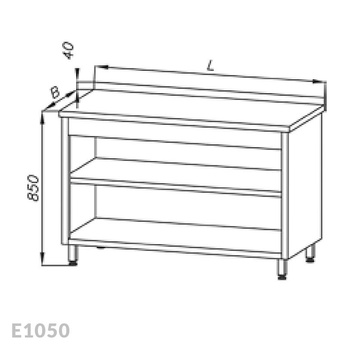 Stół szafkowy otwarty Egaz E1050 1000x700 mm