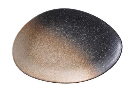 Talerz o organicznym kształcie Moon 330 mm brązowy