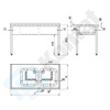 Stół ze zlewem dwukomorowym 1600x600 mm KST-121