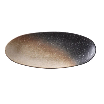 Owalny talerz serwingowy Moon 355 mm brązowy