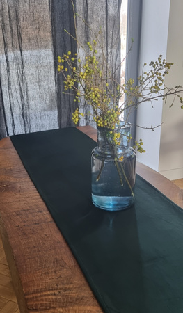 Welurowy bieżnik 140x40 cm butelkowa zieleń