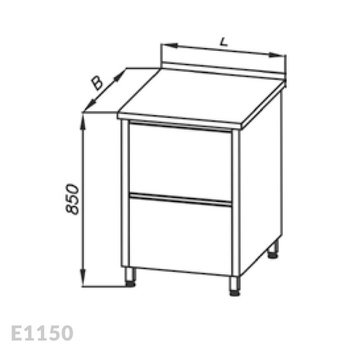 Stół roboczy z blokiem 2-ch szuflad Egaz E1150 400x700 mm