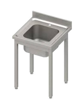 Stół ze zlewem 1-kom.,bez półki 700x700x850 mm skręcany, blat tłoczony,rant puszkowy 100x15x10