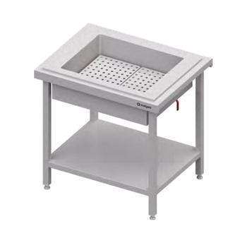 Stanowisko z wanną neutralną izolowaną do ekspozycji w lodzie 2xGN 1/1 920x750x880 mm