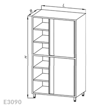 Szafa magazynowa dzielona Egaz E3090 2000x900x700 mm