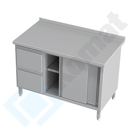 Stół przyścienny z szufladami i drzwiami suwanymi 1700x600 mm KST-028