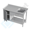 Stół ze zlewem szafką i półką 1000x600 mm KST-106