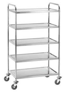 Wózek kelnerski 5-półkowy, nierdzewny, składany, Bartscher 300065