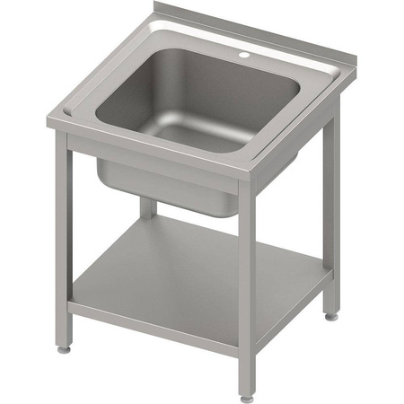Stół ze zlewem 1-kom.z półką 700x700x850 mm skręcany, blat tłoczony