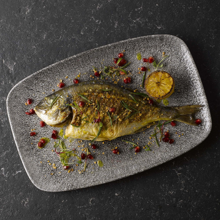 Talerz prostokątny 199 x 300 mm Raku Quartz Black