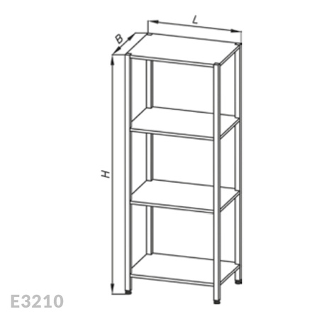 Regał nierdzewny Egaz E3210 900x400x2000 mm