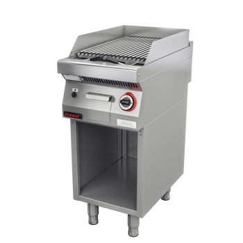 Lawa grill 700.OGL-400.S 400 mm 7kW na podstawie szafkowej otwartej | LINIA 700