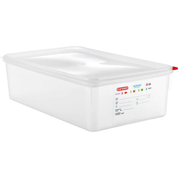 Pojemnik GN 1/1 150 HACCP z pokrywą, polipropylen półprzezroczysty Stalgast 161155