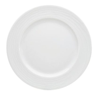 Talerz płytki z reliefem i szerokim rantem 160 mm biały Maitre