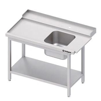 Stół załadowczy(L) 1-kom. pochylony, z półką do zmywarki STALGAST 900x750x880 mm skręcany